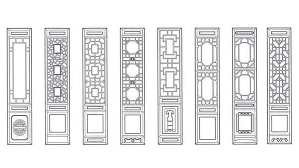 潜江经济开发区喜迎门中式花格CAD设计图样式大全