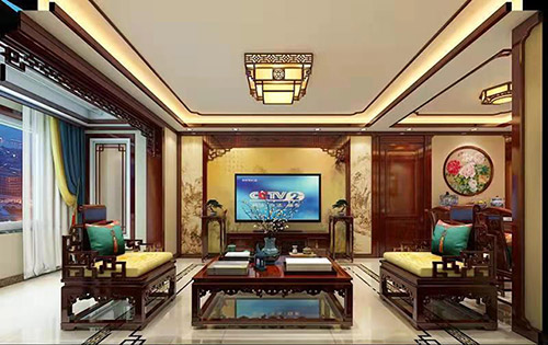 潜江经济开发区住宅新中式风格装修，尽显奢华品味